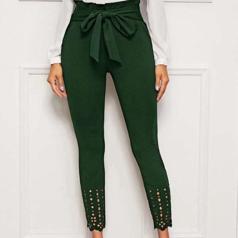 SHEIN never worn green fancy leggings!